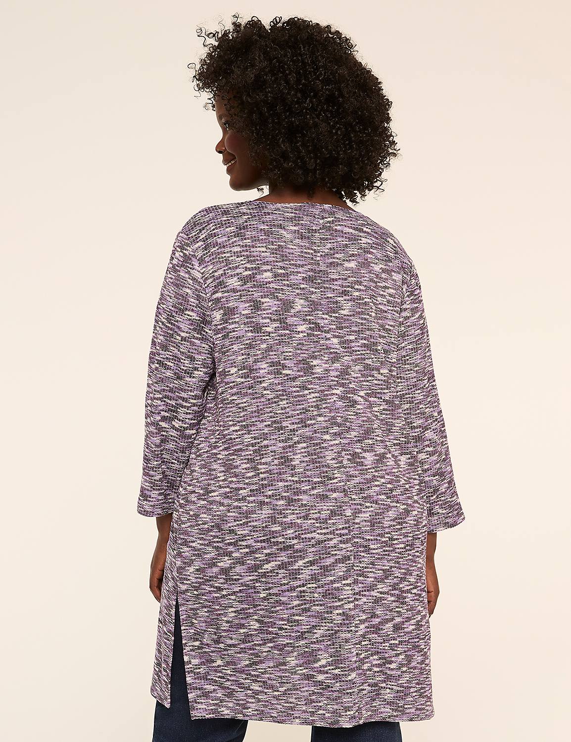 Open-Front Space Dye Overpiece | LaneBryant