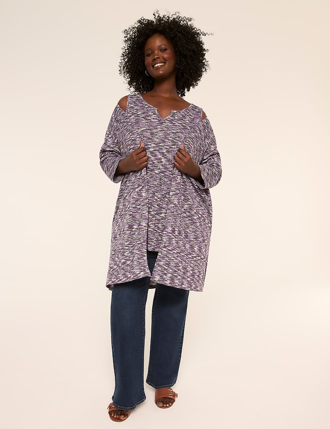 Open-Front Space Dye Overpiece Product Image 3