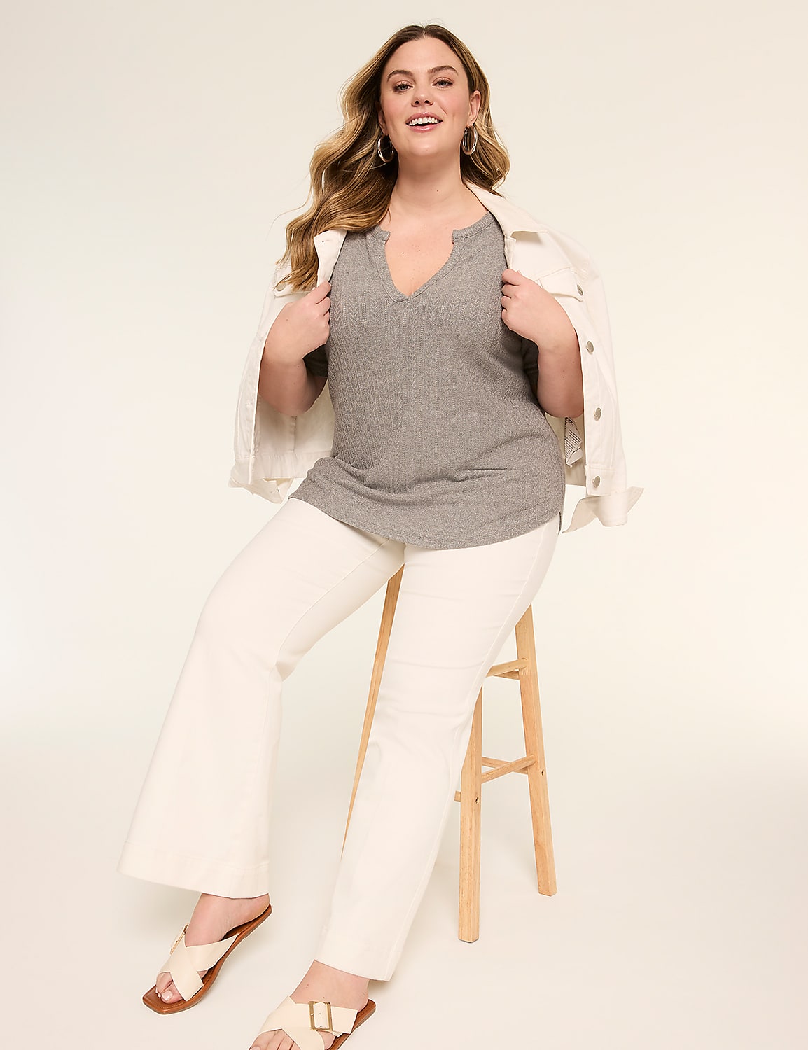 Elbow-Sleeve Soft Spun Tunic Tee Product Image 3