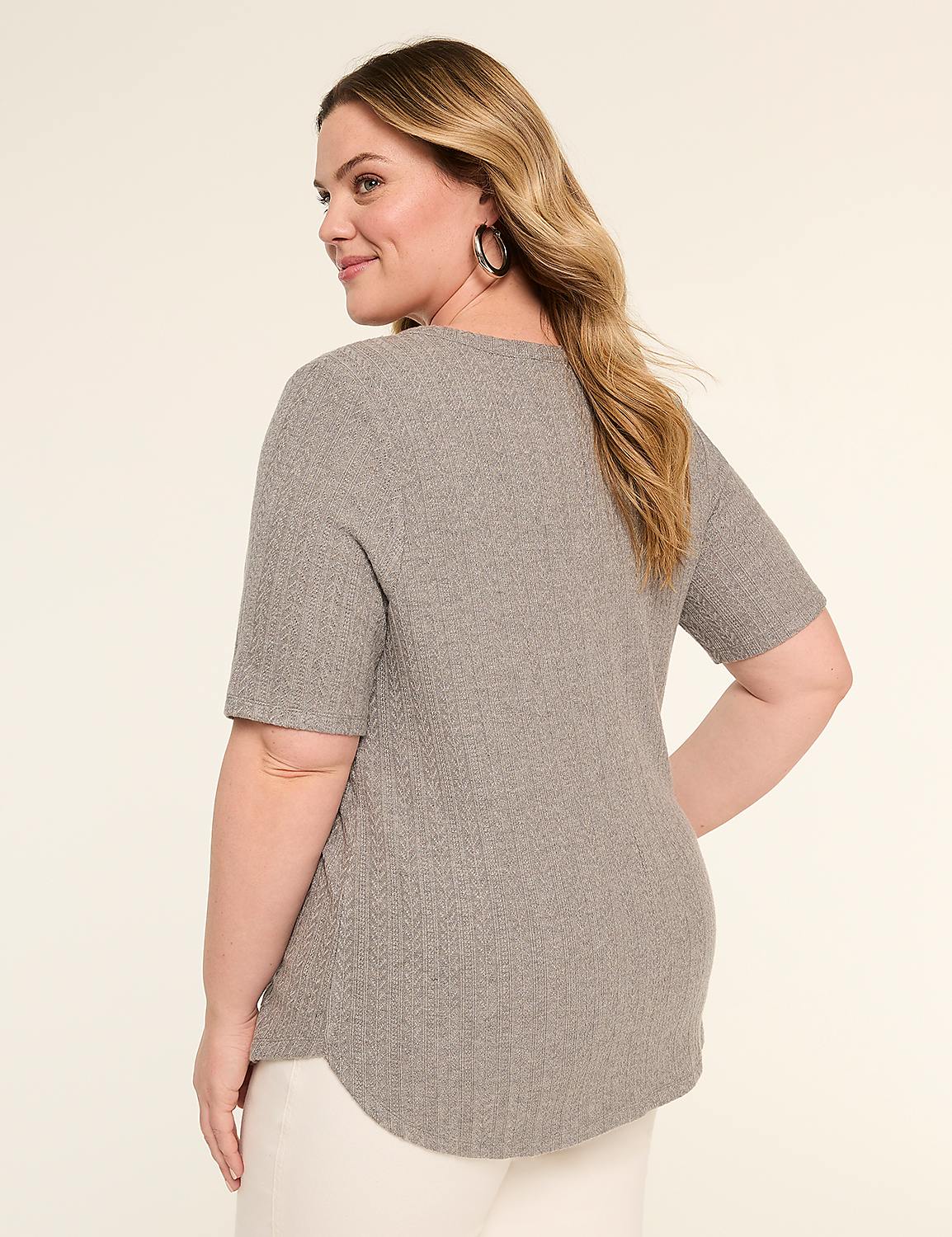 Elbow-Sleeve Soft Spun Tunic Tee Product Image 2