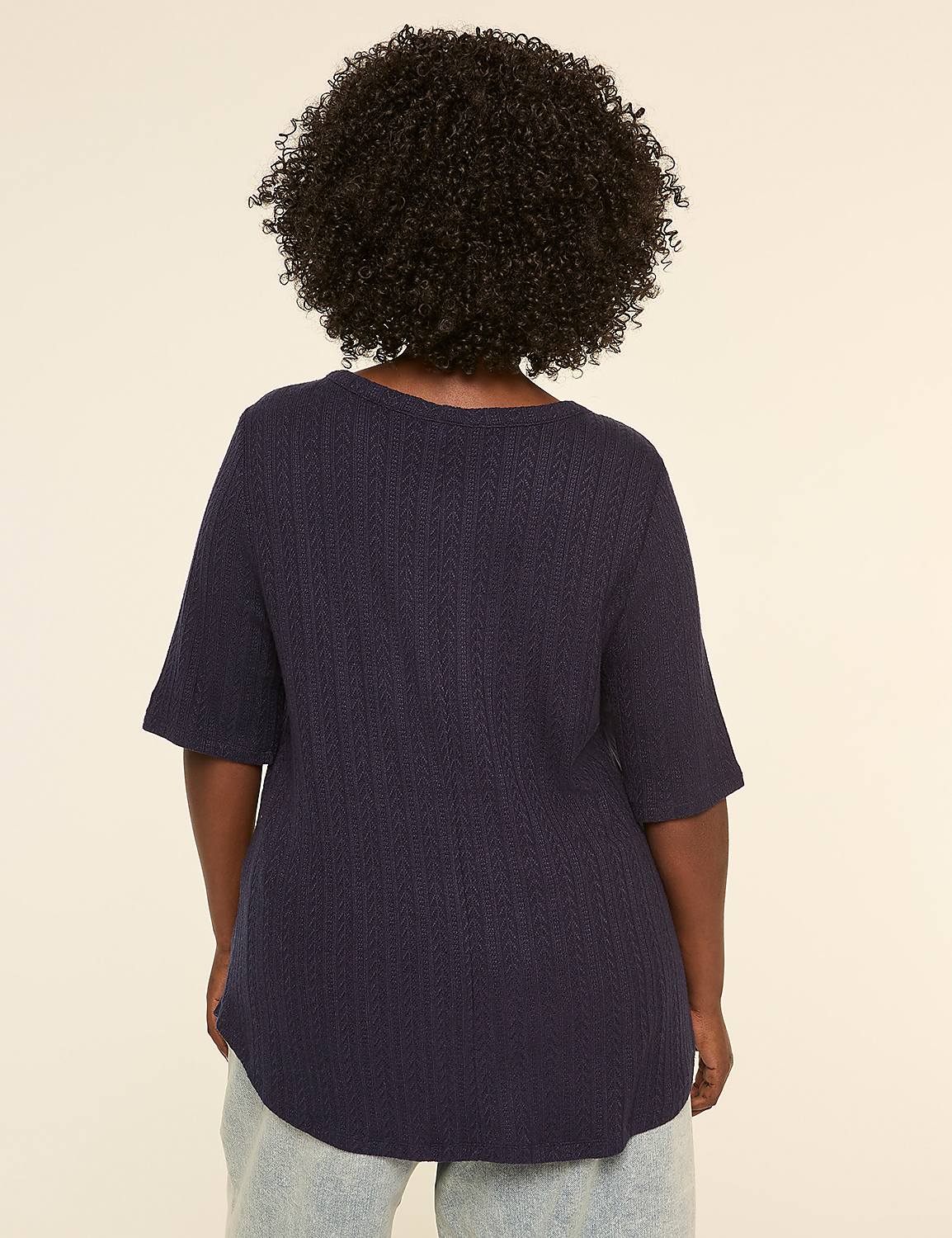 Elbow-Sleeve Soft Spun Tunic Tee Product Image 2