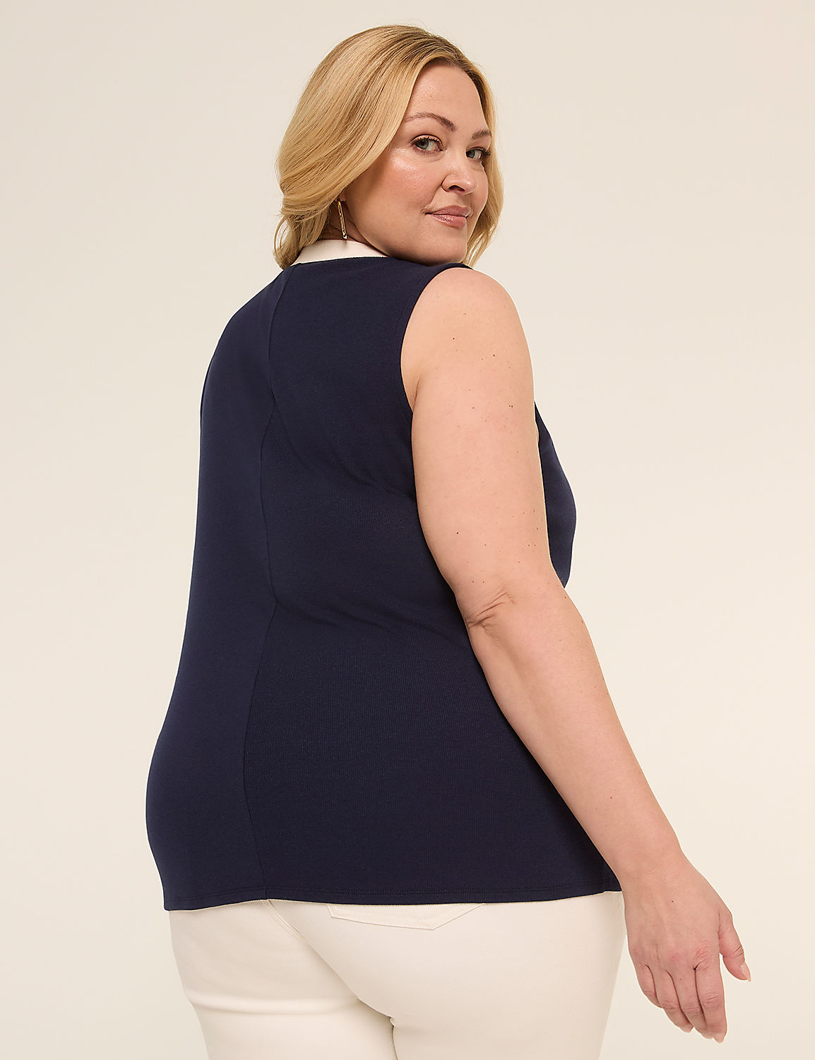 Sleeveless Button-Front Top Product Image 2
