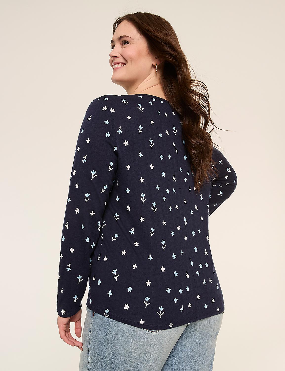 Crew-Neck Button-Front Cardigan Product Image 2