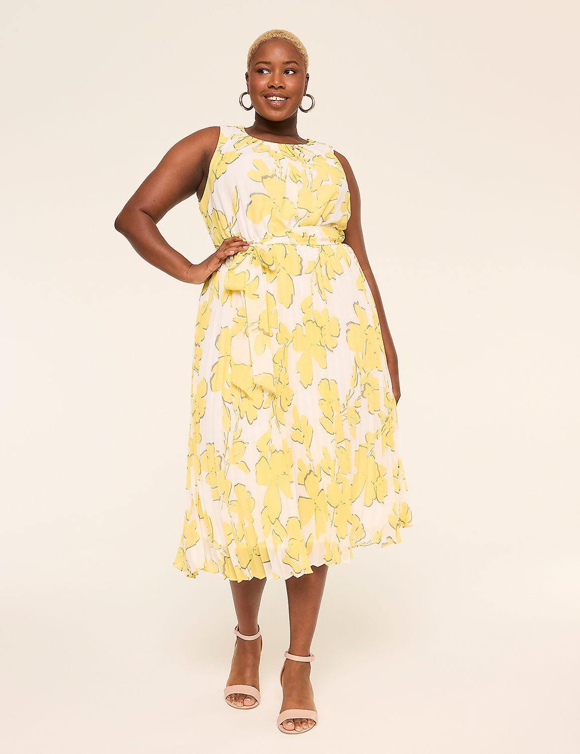 Sleeveless Pleated Midi Dress Product Image 1