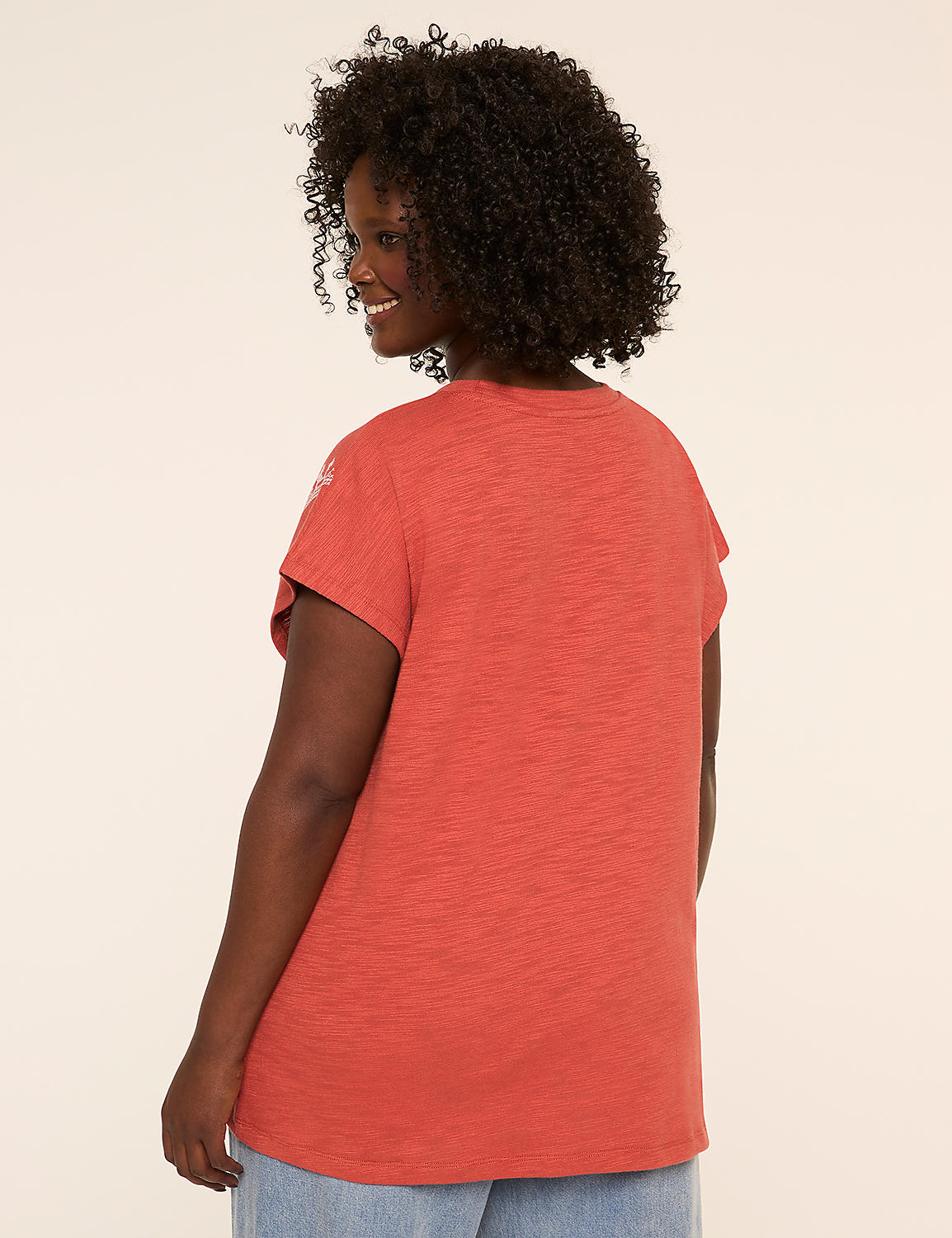 Embroidered Dolman-Sleeve Crew-Neck Top Product Image 2