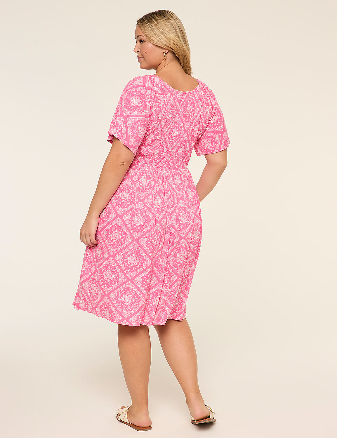Smocked-Bodice Flutter-Sleeve Short Dress Product Image 2