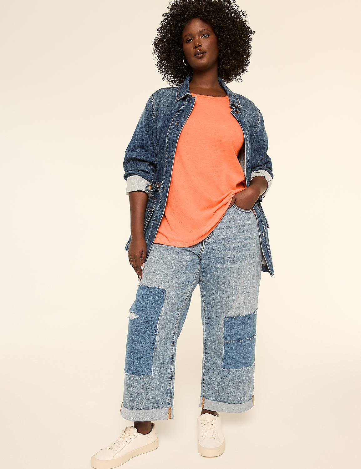Ruched-Sleeve Crew-Neck Top Product Image 3