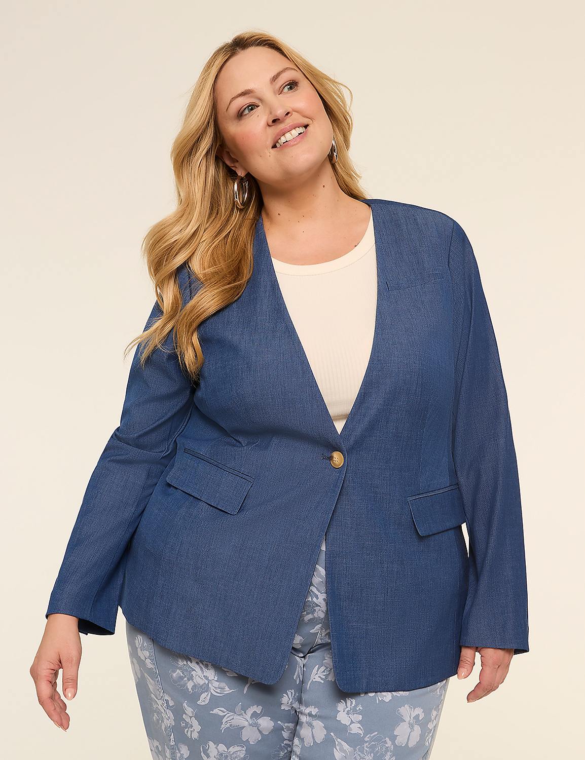 Perfect Drape Collarless Blazer Product Image 1