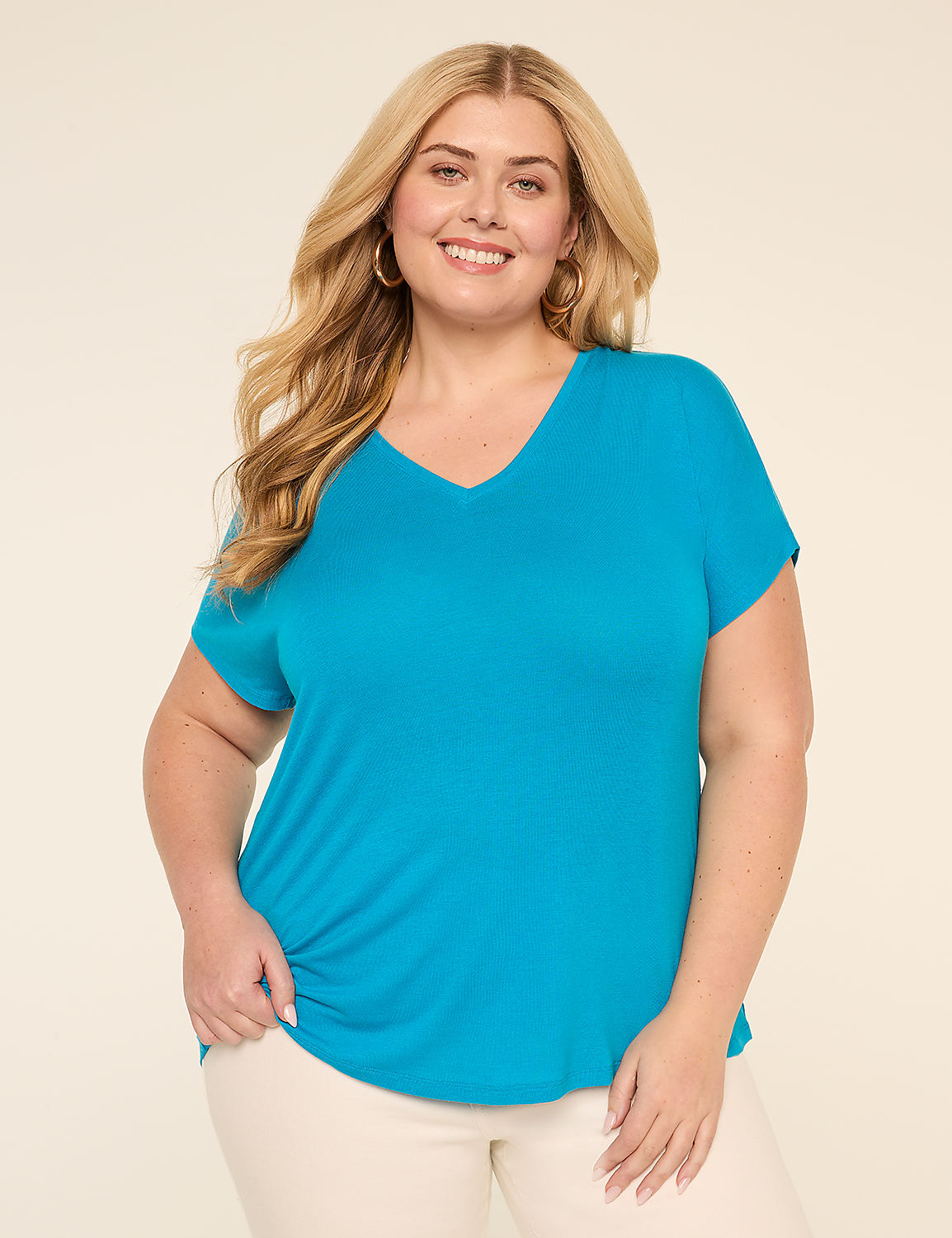 EveryWear Brushed V-Neck Tee Product Image 1