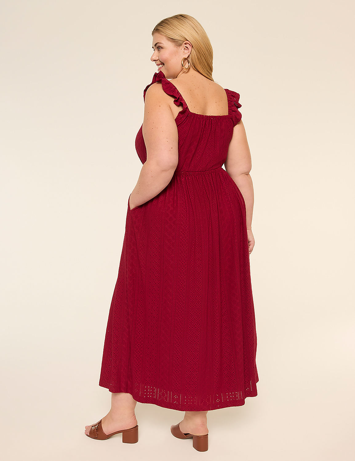 Square-Neck Flutter Sleeve Maxi Dress Product Image 2