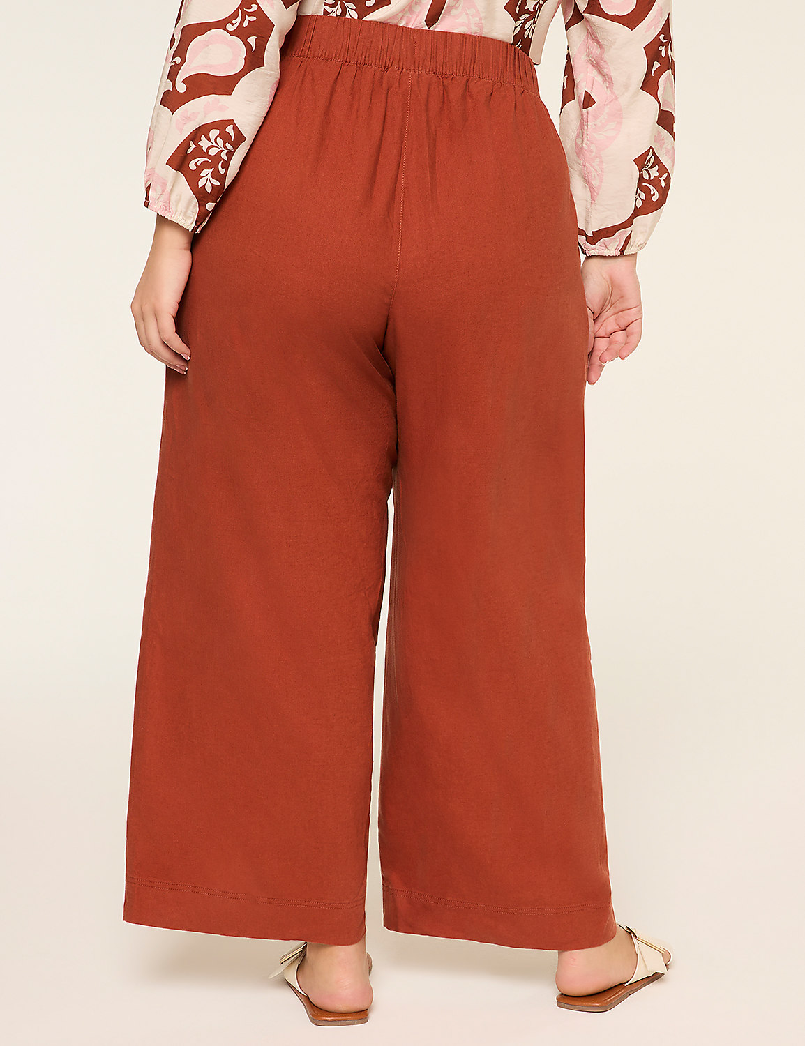Linen-Blend Wide Leg Pant Product Image 2