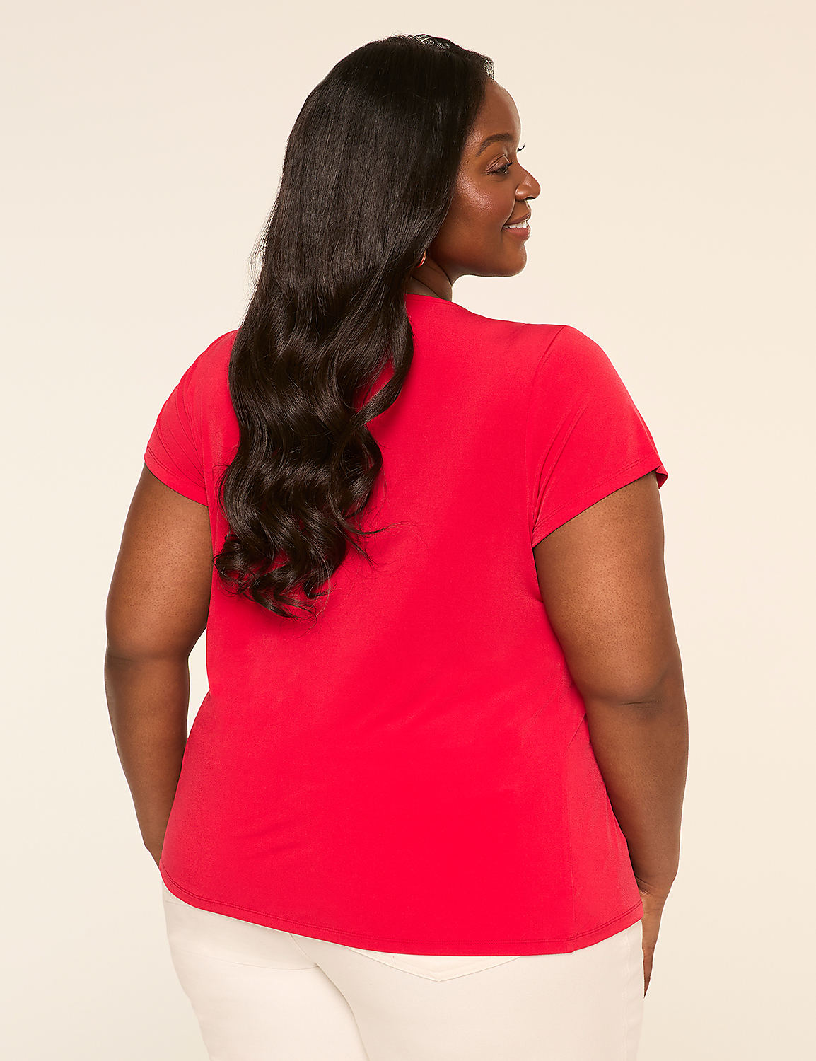 Swing Cap-Sleeve Pleat-Front Top Product Image 2