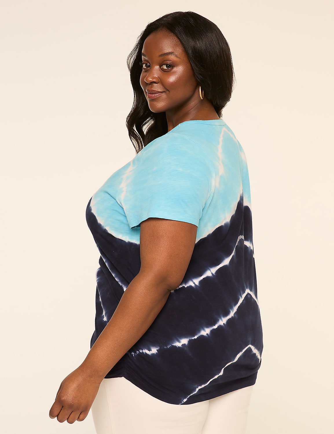 Short-Sleeve V-Neck Side-Ruched Tee Product Image 6