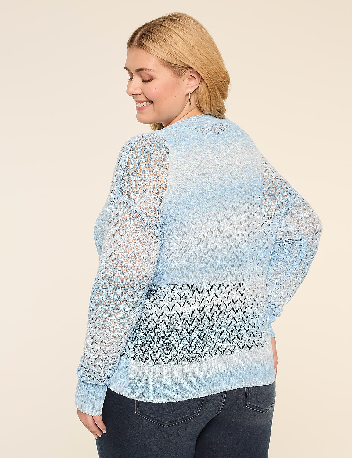 Pointelle-Stitched Open-Front Cardigan Product Image 2
