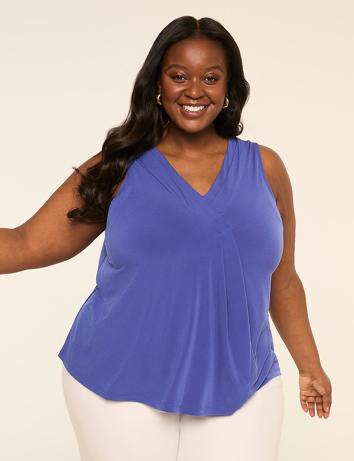 Swing Sleeveless Pleat-Front Top Product Image 1