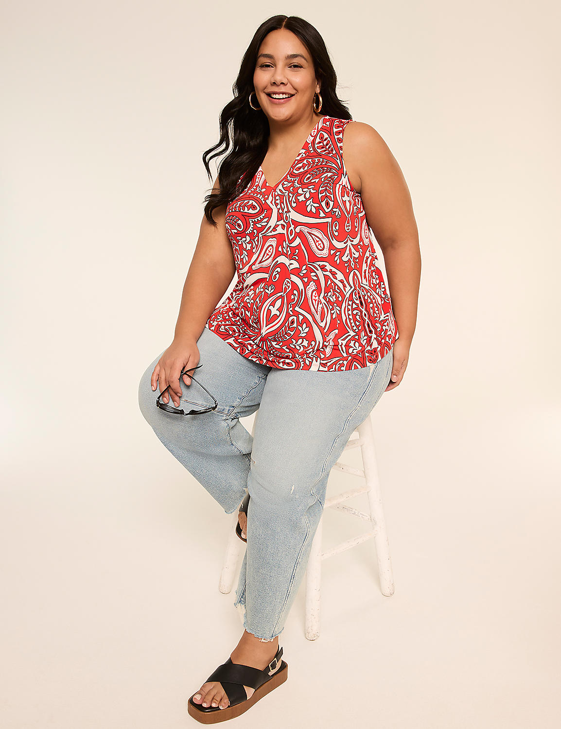 Swing Sleeveless Pleat-Front Top Product Image 3