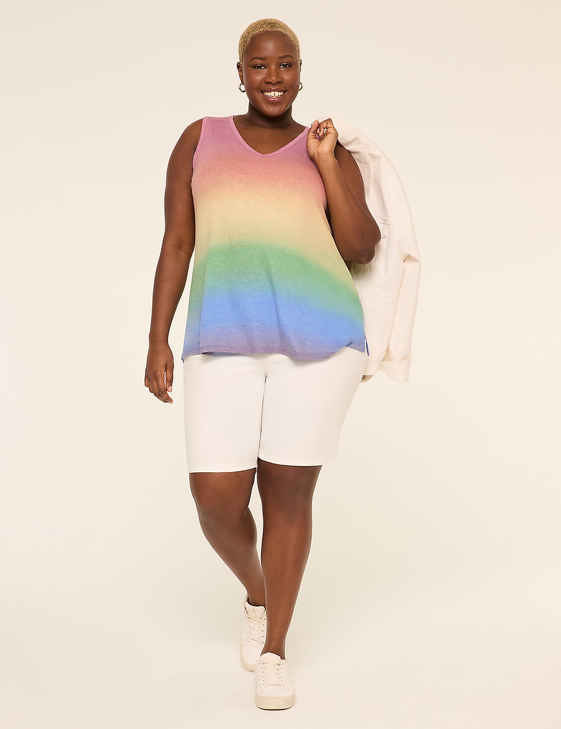 EveryWear Brushed V-Neck Tank Product Image 3