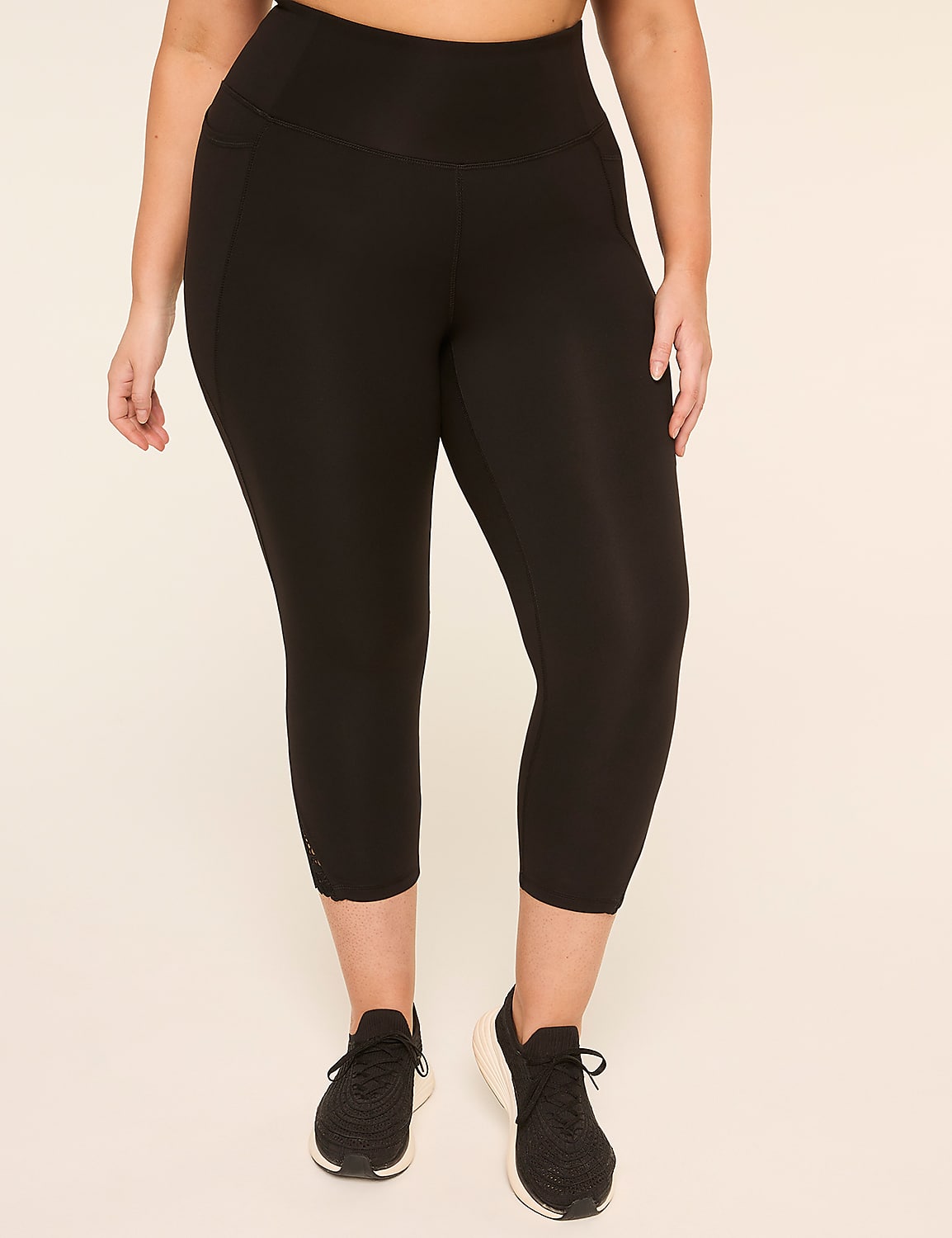 LIVI Soft Lace-Detail 21" Capri Legging Product Image 1