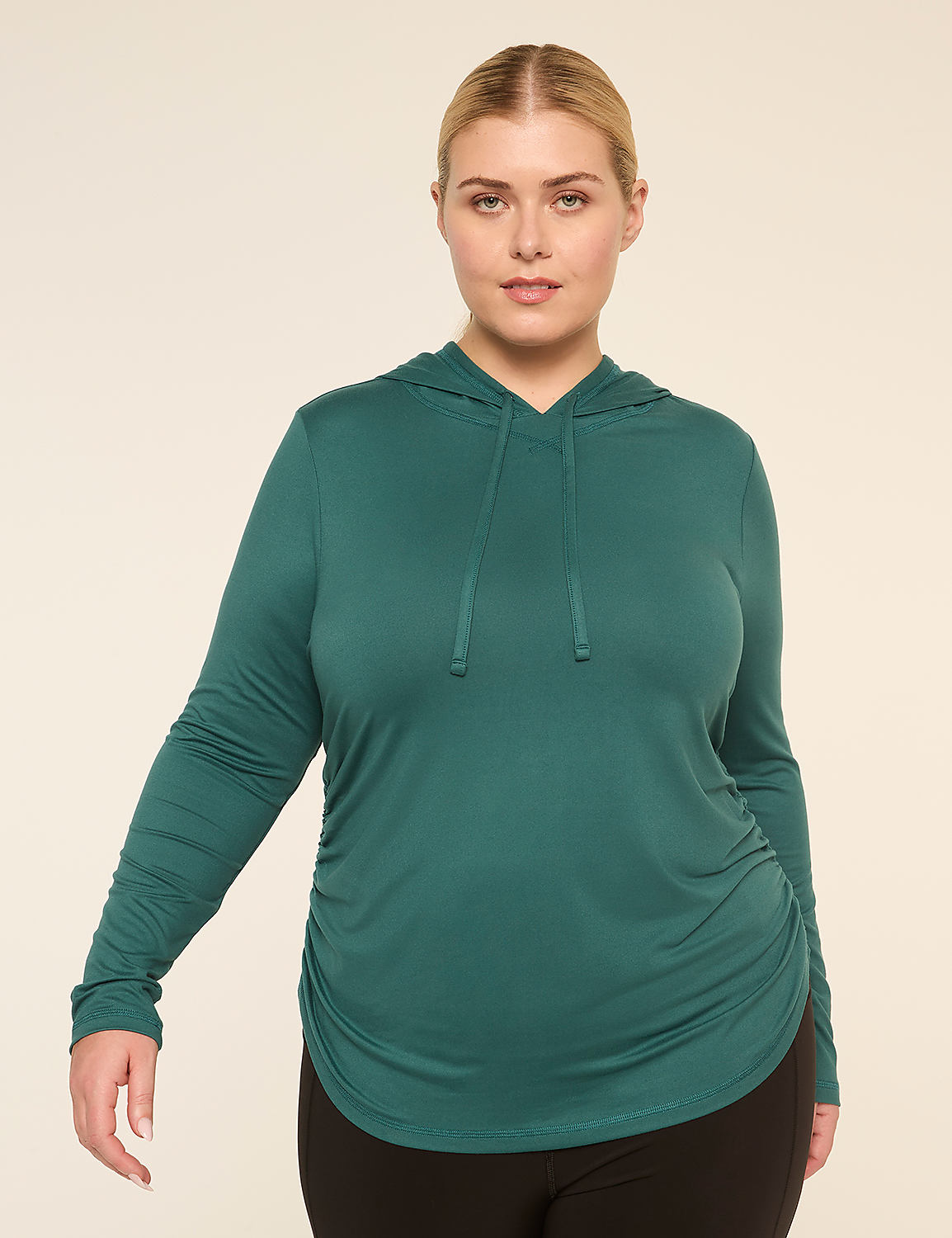 LIVI Soft Long-Sleeve Side-Ruched Hoodie Product Image 1