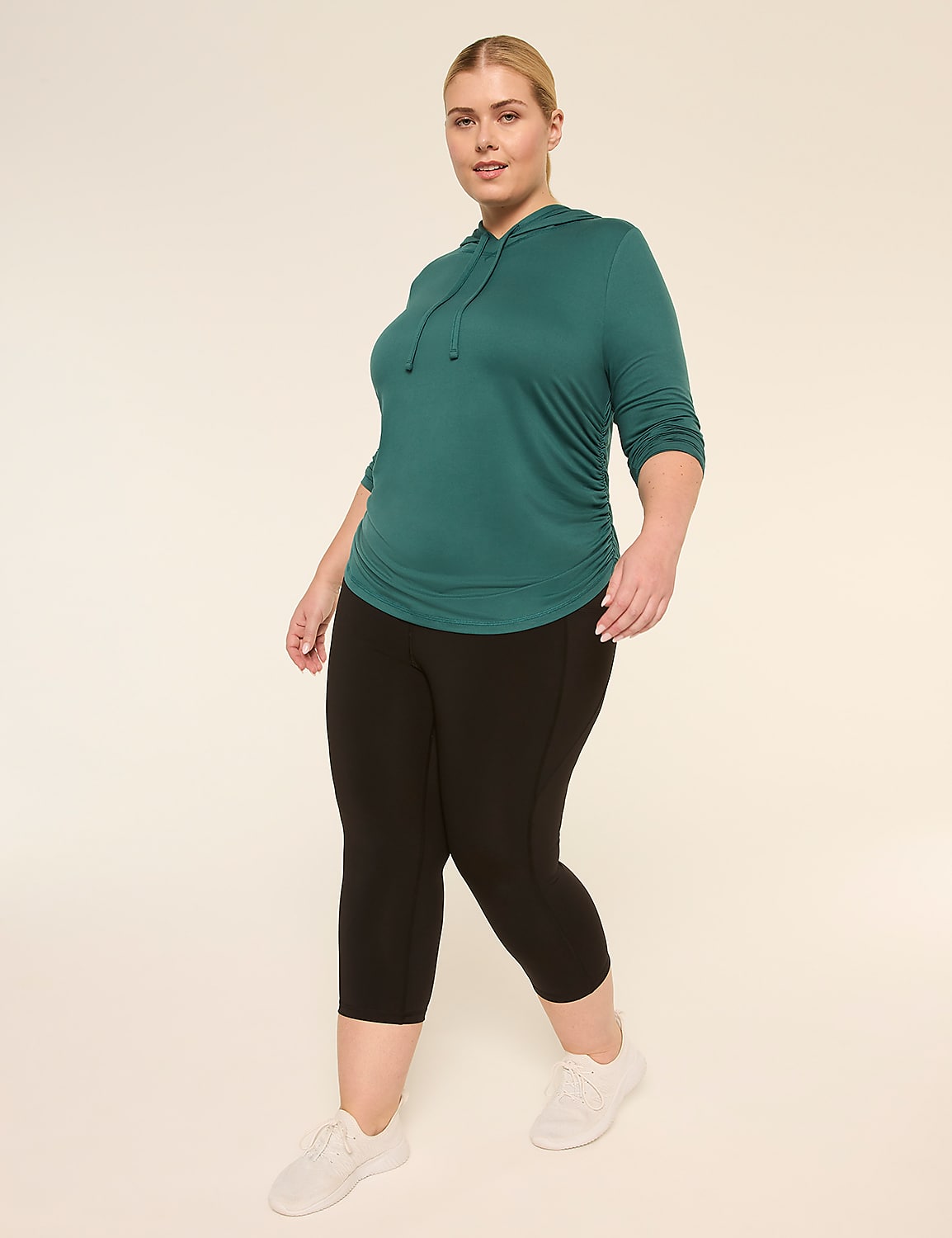LIVI Soft Long-Sleeve Side-Ruched Hoodie Product Image 6
