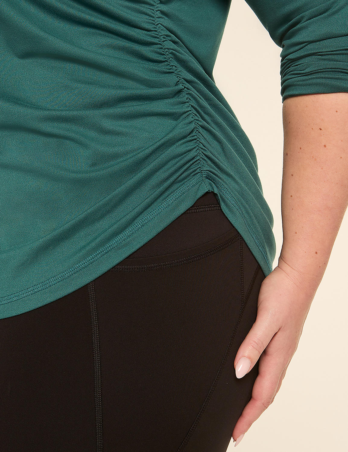 LIVI Soft Long-Sleeve Side-Ruched Hoodie Product Image 4