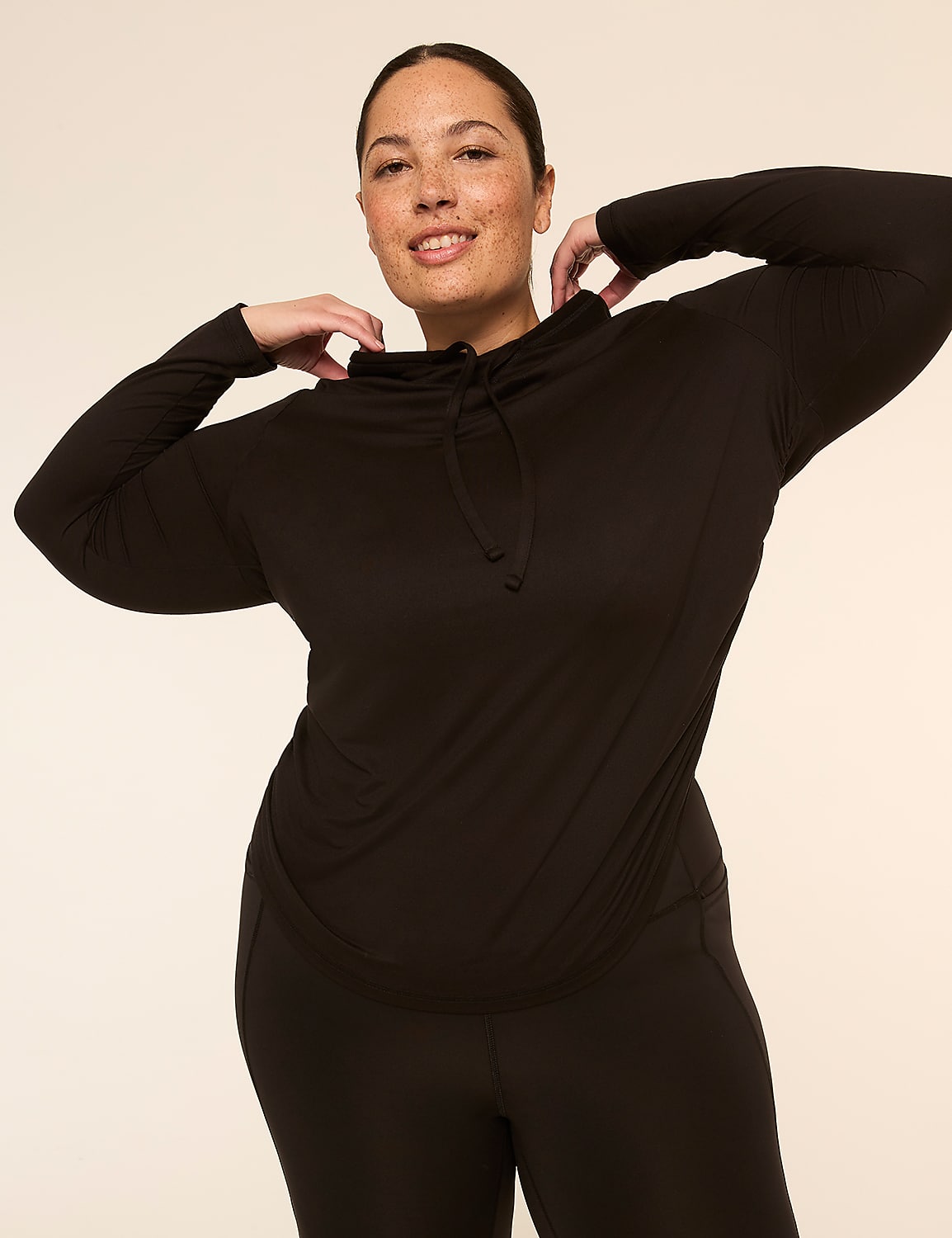 LIVI Soft Long-Sleeve Side-Ruched Hoodie Product Image 1