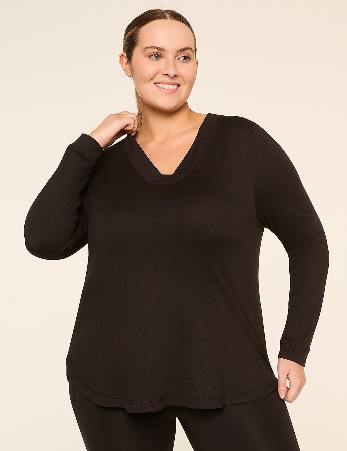 LIVI Soft Long-Sleeve V-Neck Tee Product Image 1