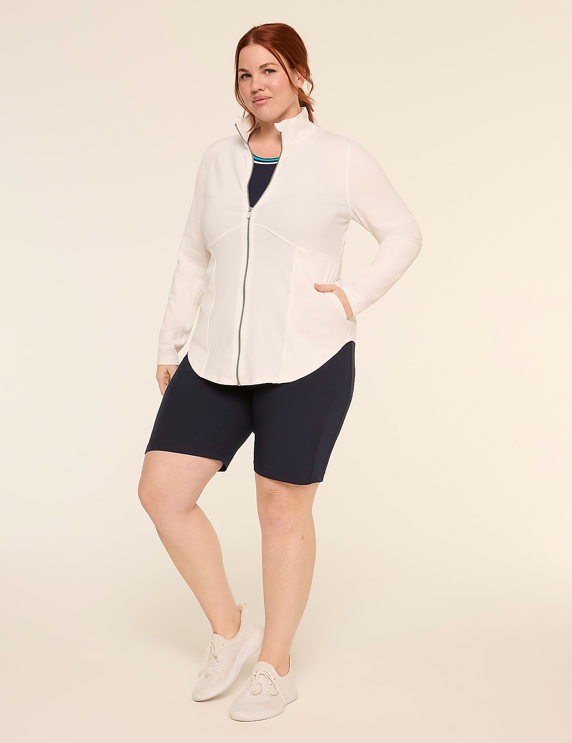 LIVI Ribbed Go-Getter Wicking Zip-Front Jacket Product Image 1