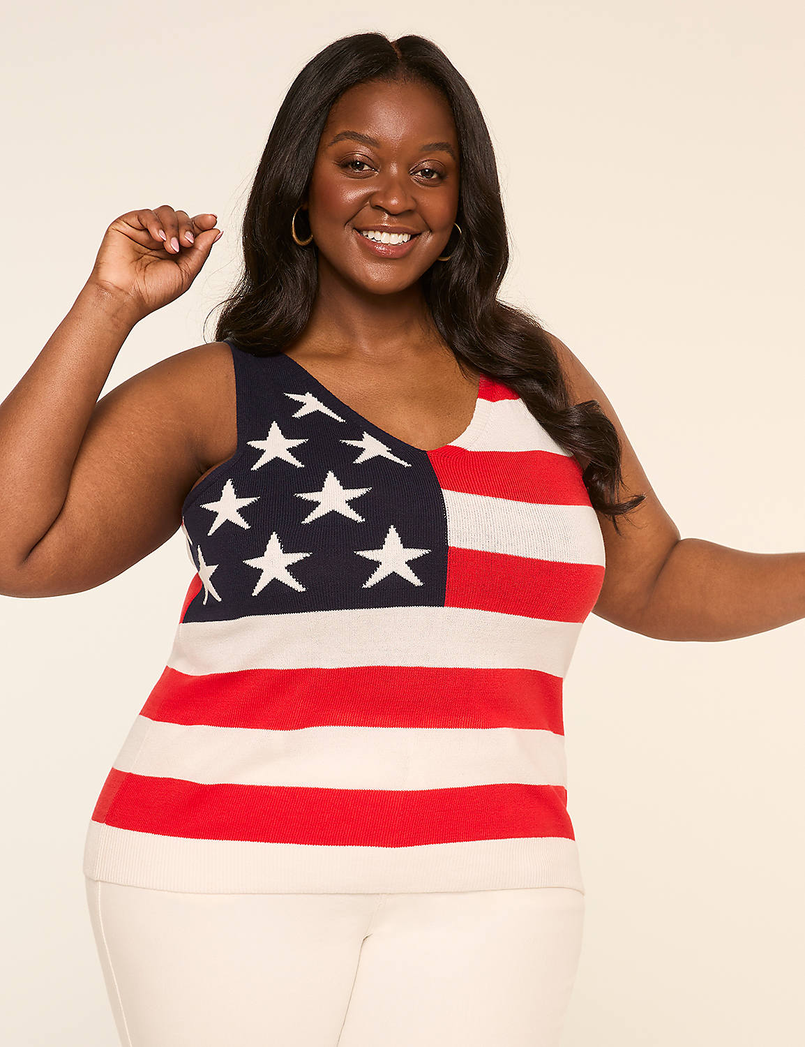 American Flag Sweater Tank Product Image 1