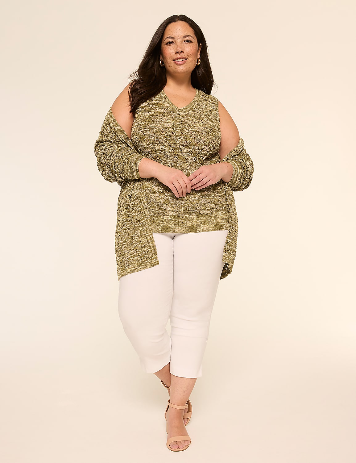 Open-Front Stitch Cardigan Product Image 3