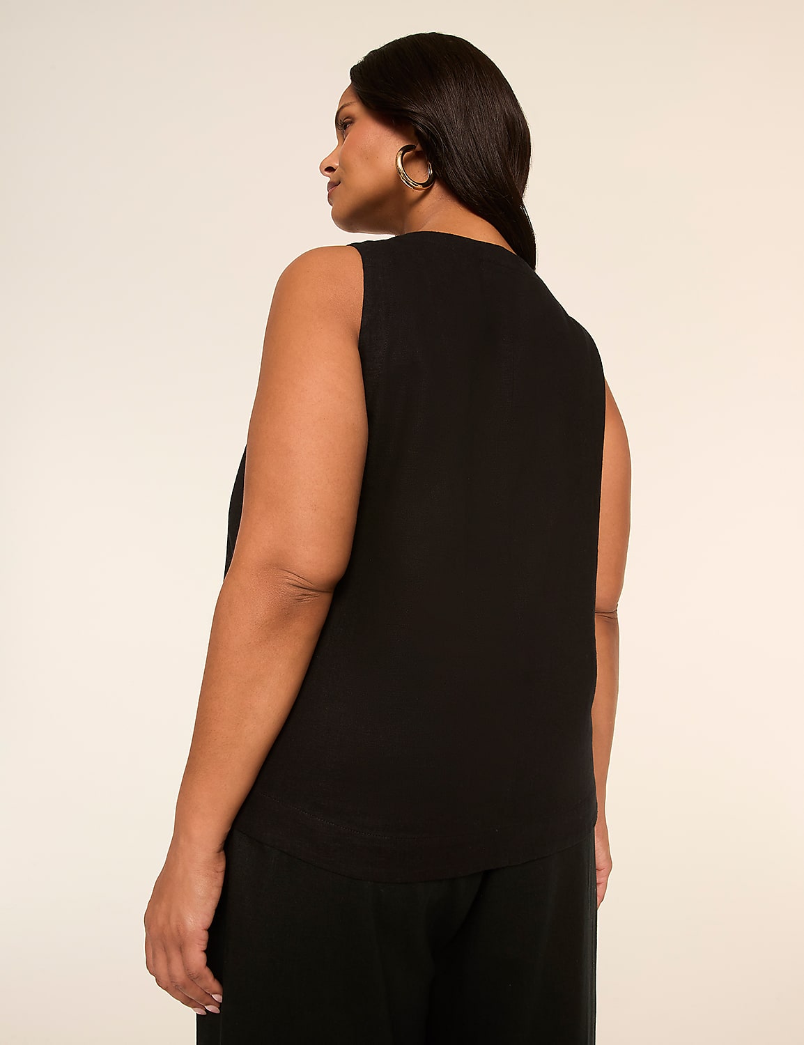 Tailored Linen-Blend Vest Product Image 2