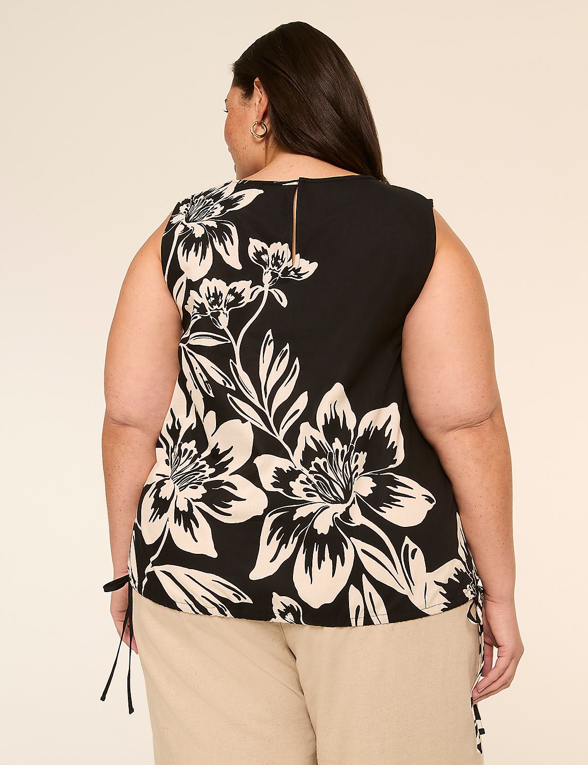Crew-Neck Tie-Waist Popover Tank Product Image 2