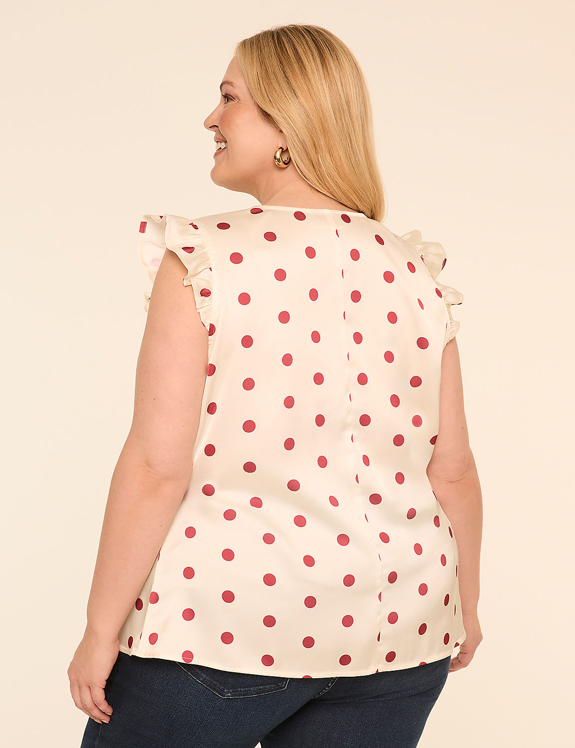 Flutter-Sleeve Satin Babydoll Top Product Image 2