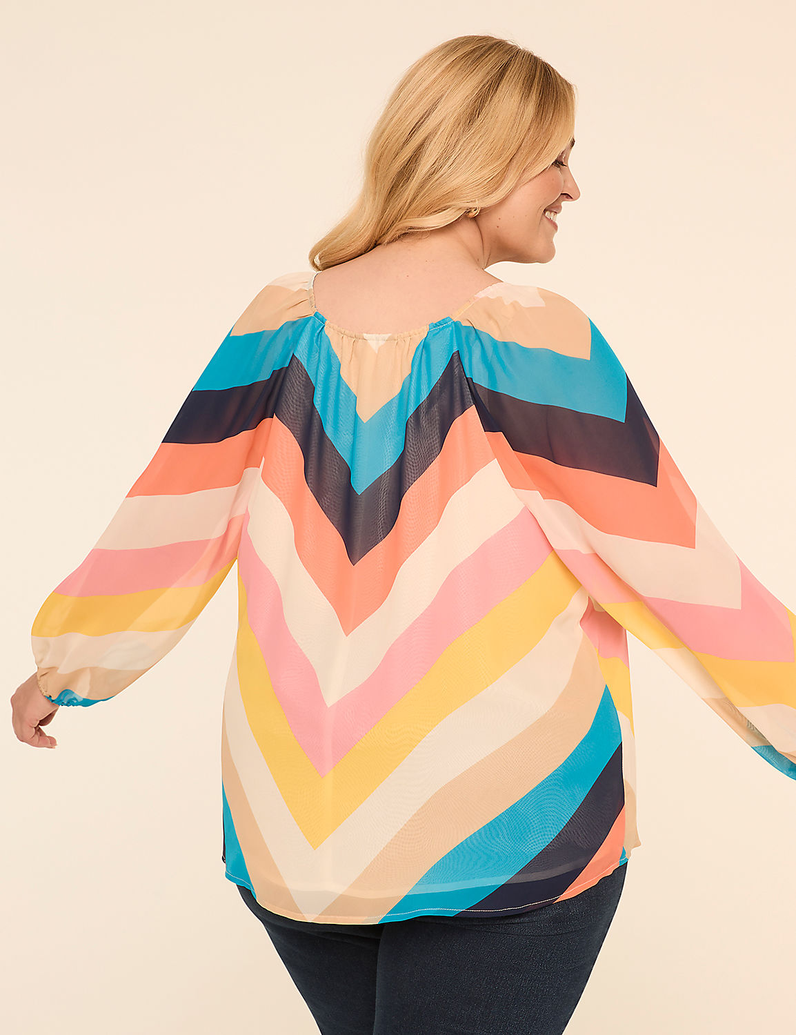 Swing Bracelet-Sleeve V-Neck Blouse Product Image 2