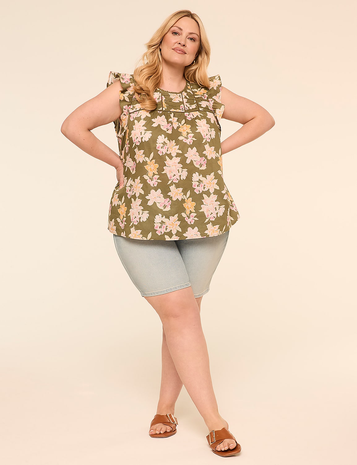 Flutter-Sleeve Pintuck Top Product Image 3