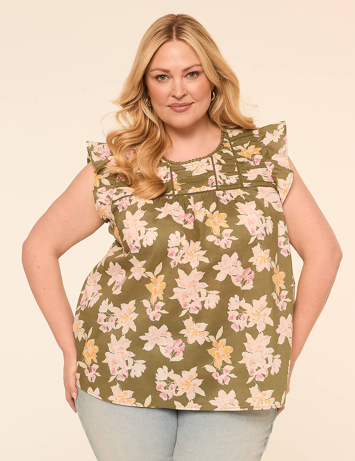 Flutter-Sleeve Pintuck Top Product Image 1