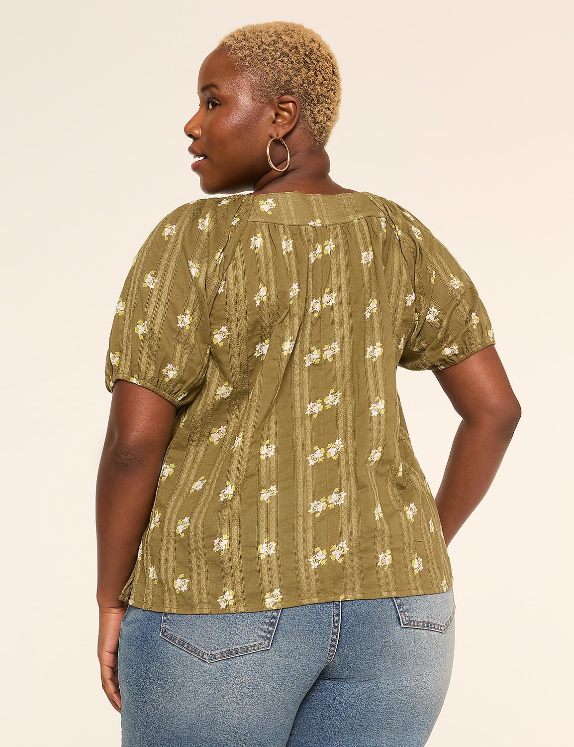 Square-Neck Popover Peasant Blouse Product Image 2