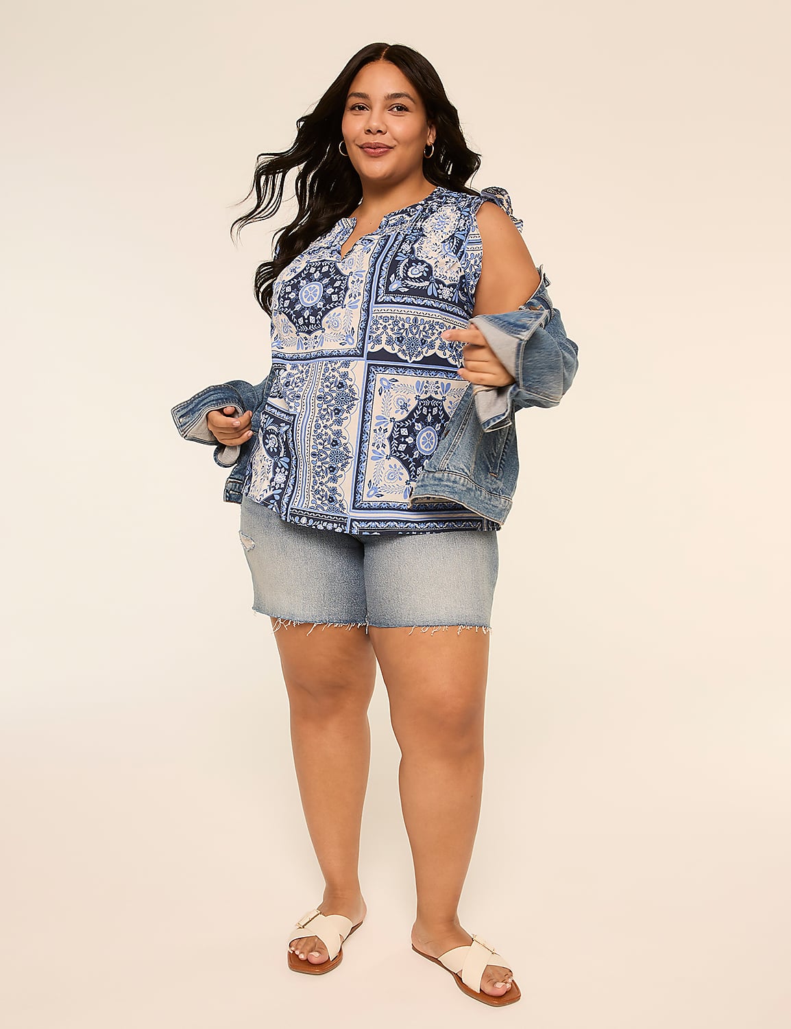 Flutter-Sleeve Smocked-Yoke Top Product Image 3