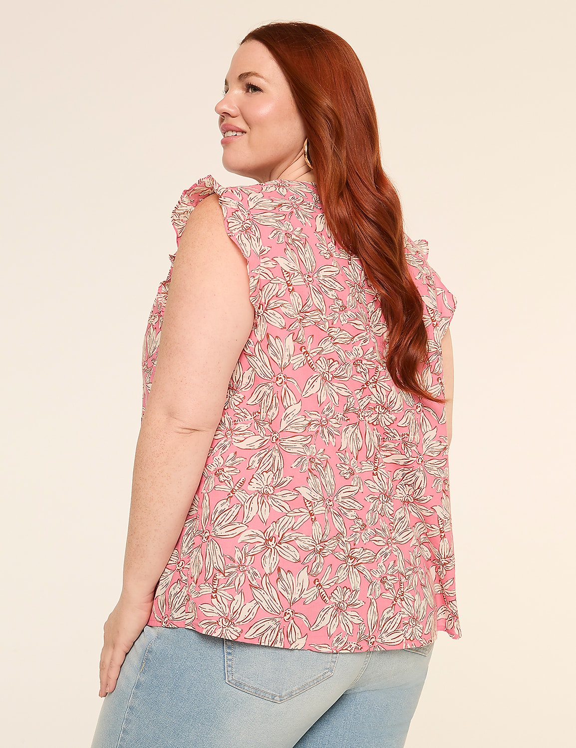 Flutter-Sleeve Smocked-Yoke Top Product Image 2