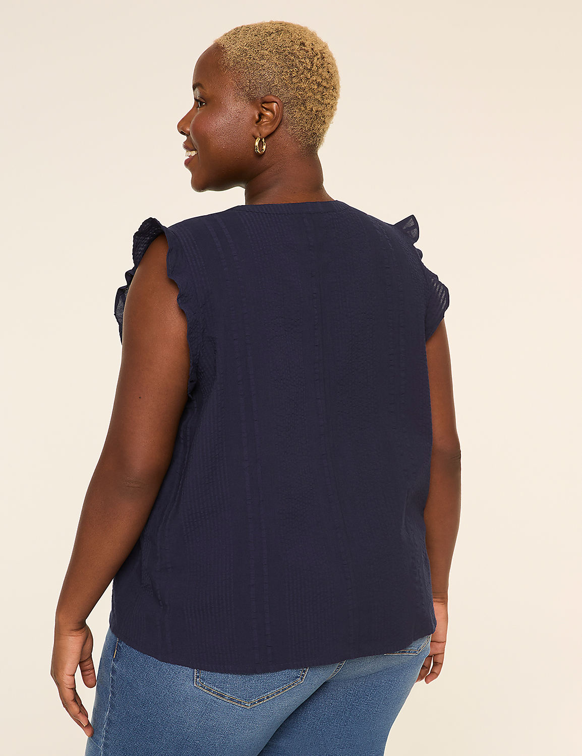 Flutter-Sleeve Smocked-Yoke Top Product Image 2