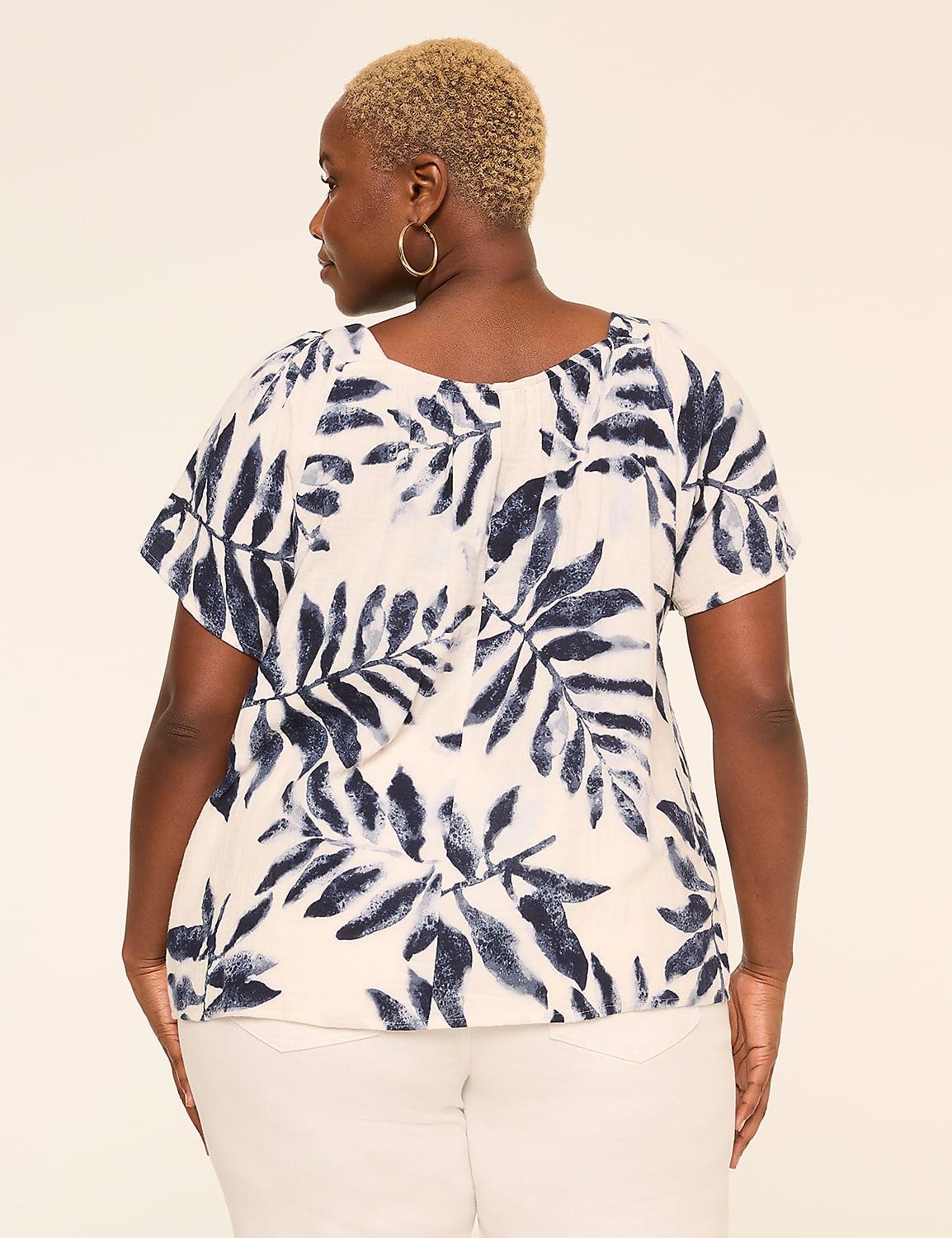 Flutter-Sleeve Square-Neck Gauze Top Product Image 2