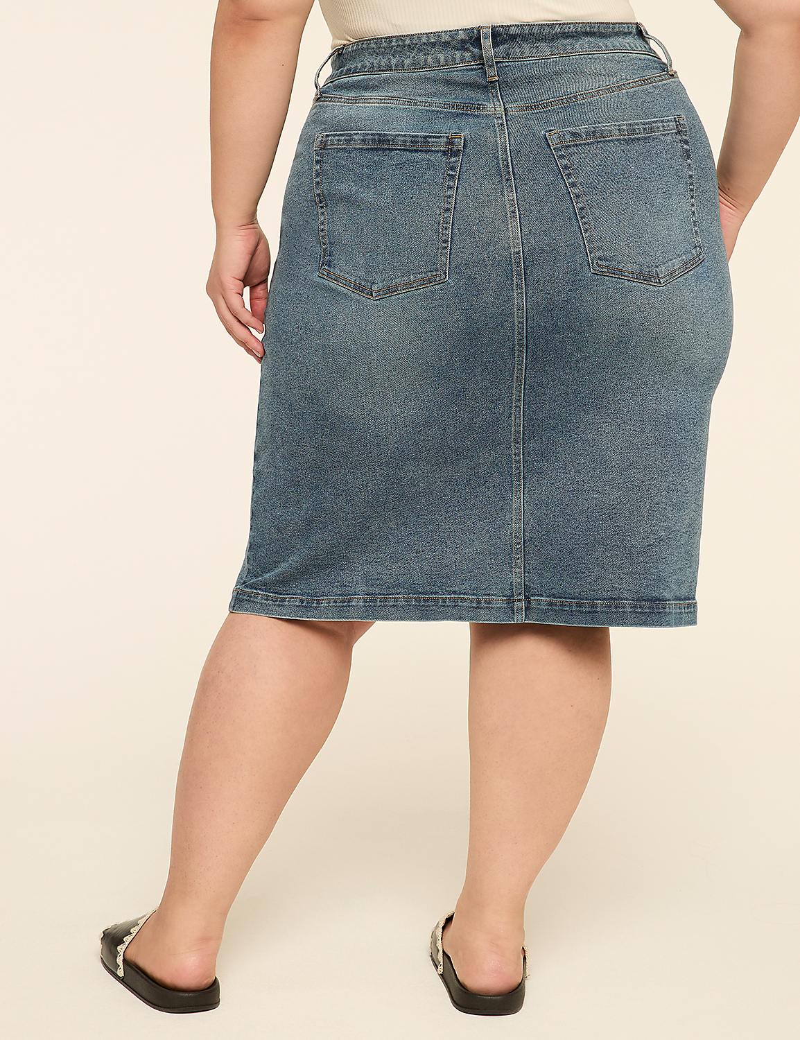 Denim Midi Skirt Product Image 6