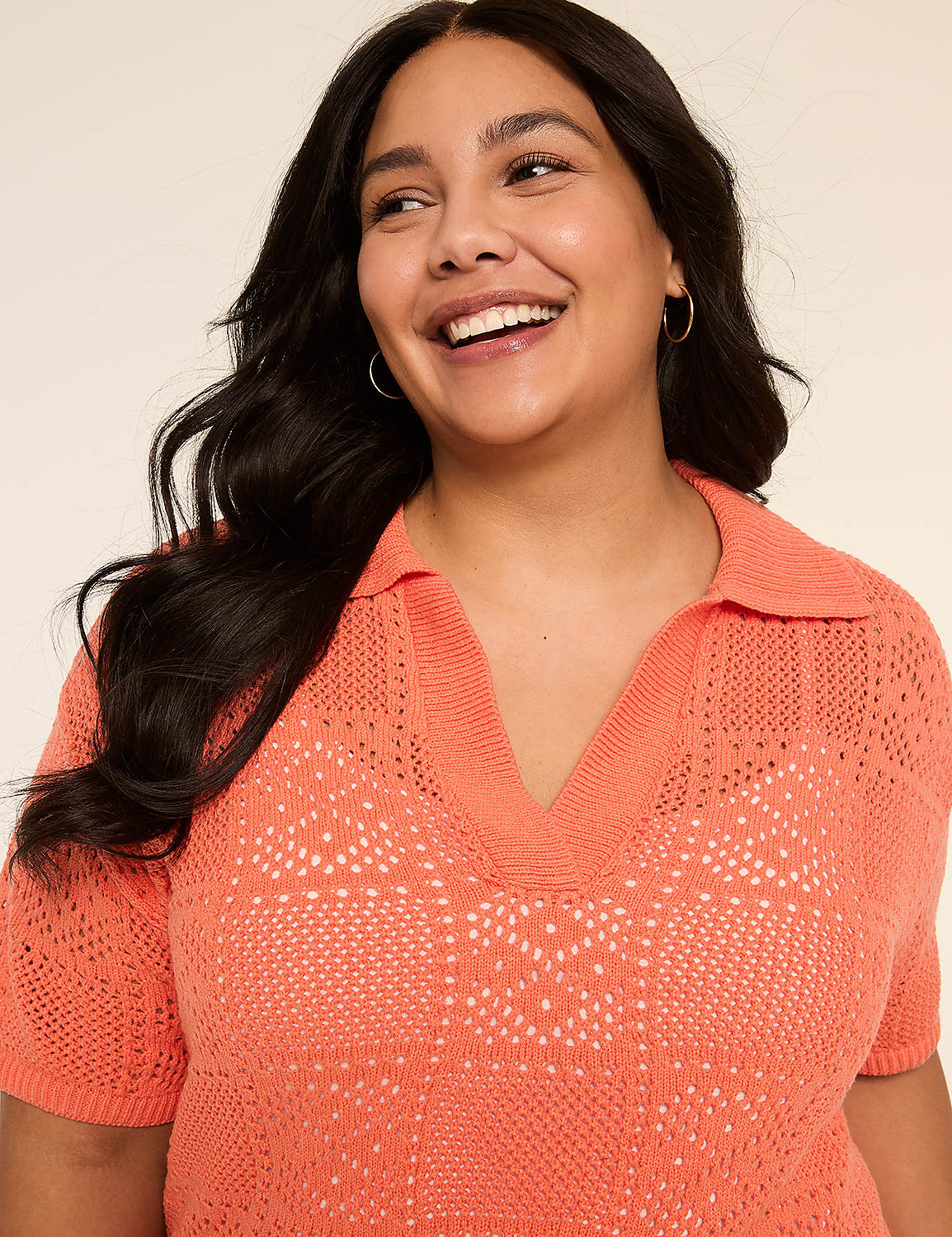 Short-Sleeve Collared Sweater Pullover Product Image 4