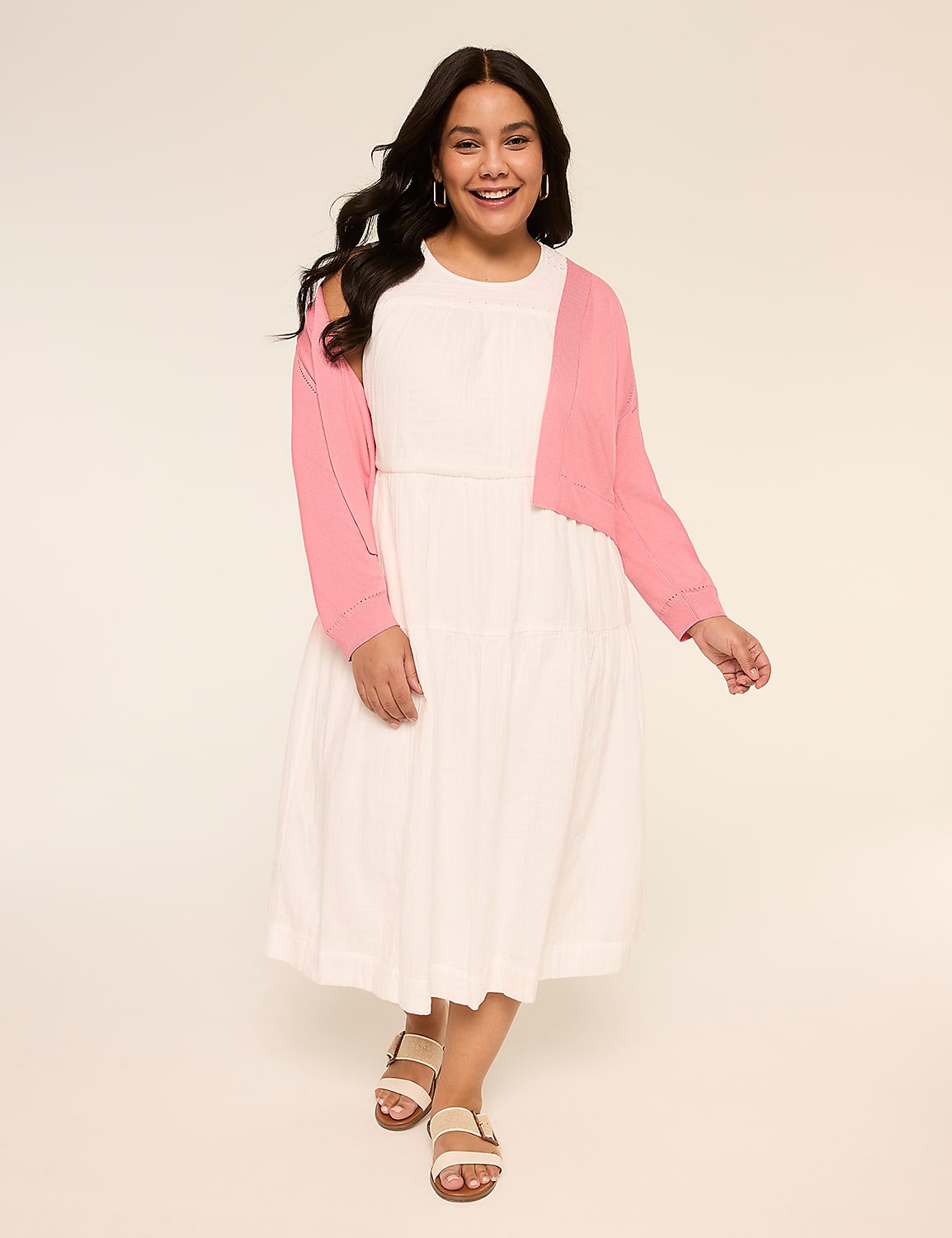 Gauze Tiered Midi Dress Product Image 4