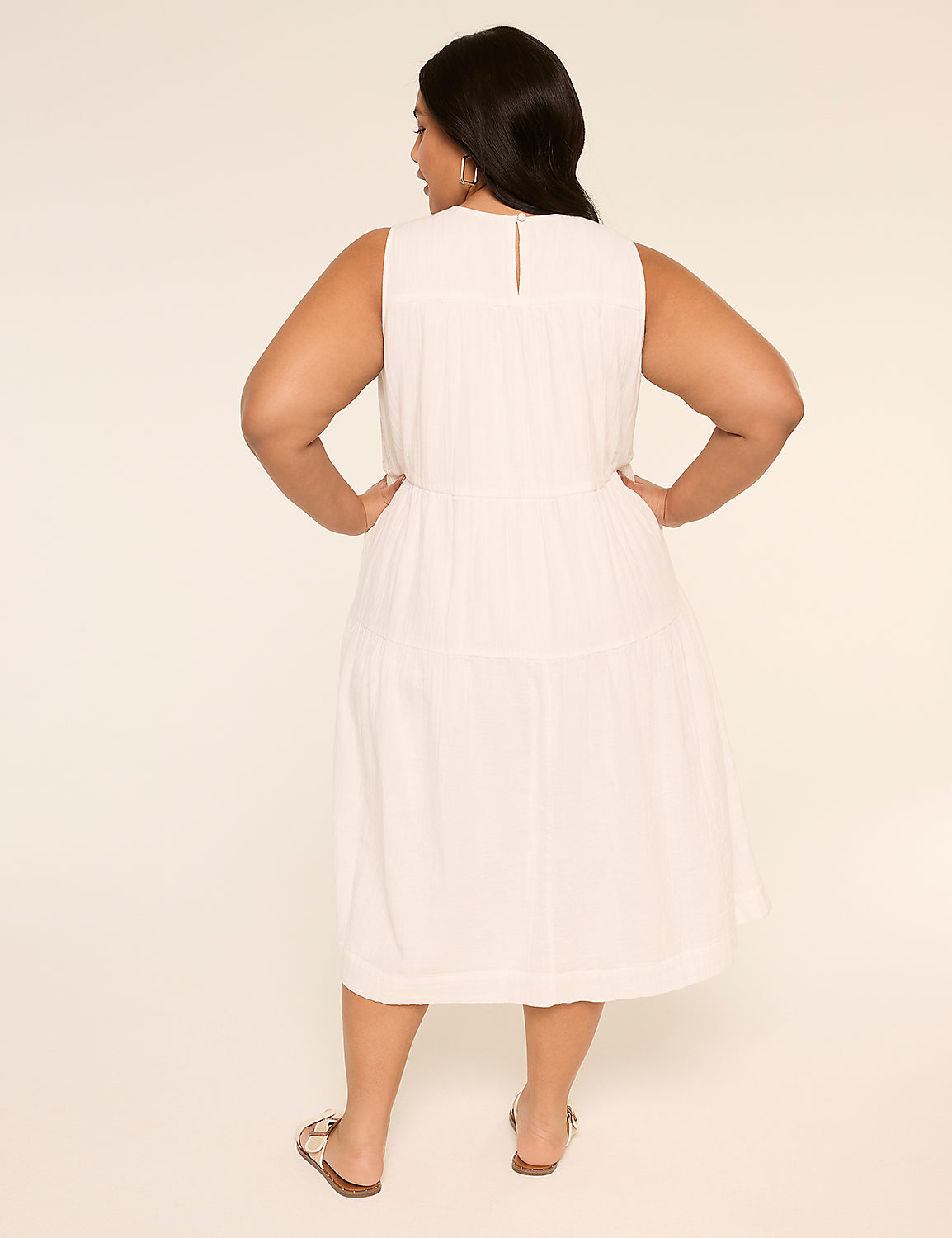 Gauze Tiered Midi Dress Product Image 2