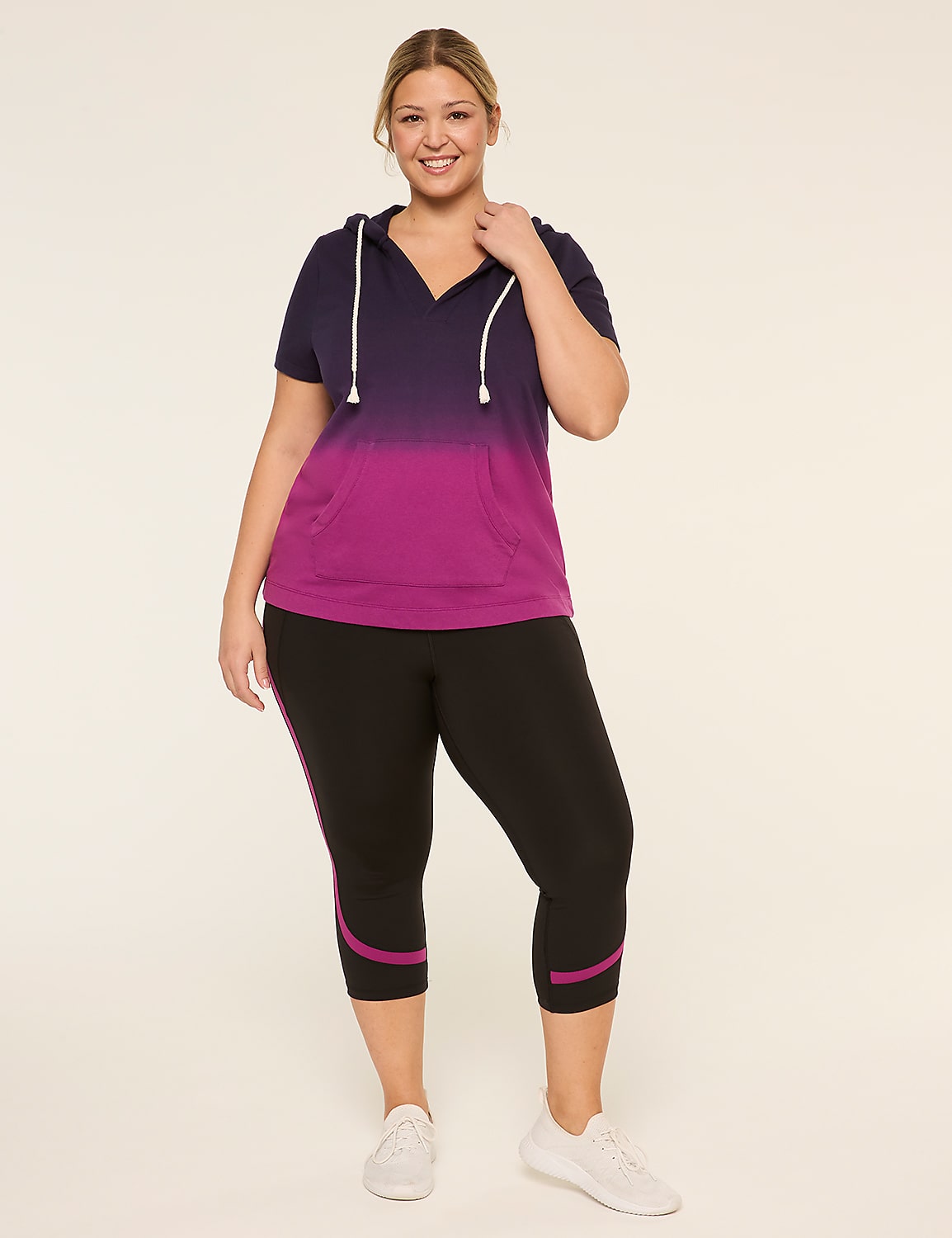 LIVI French Terry Short-Sleeve Dip-Dye Hoodie Product Image 3