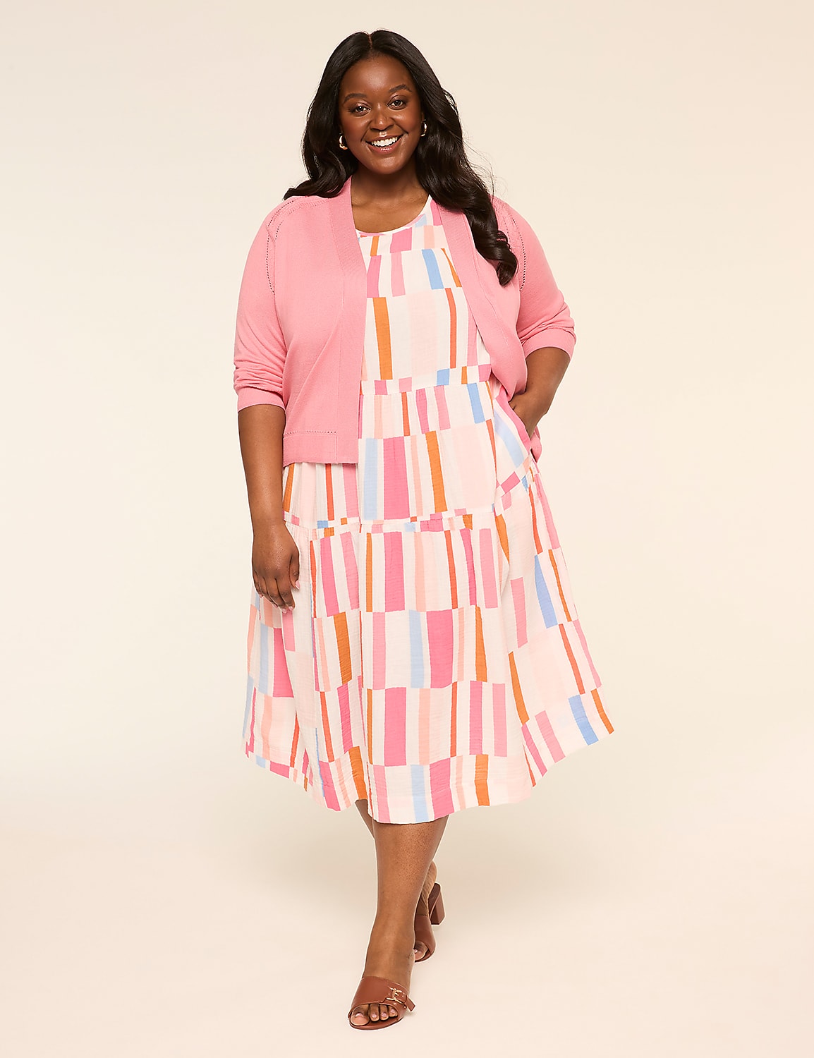 Gauze Tiered Midi Dress Product Image 4