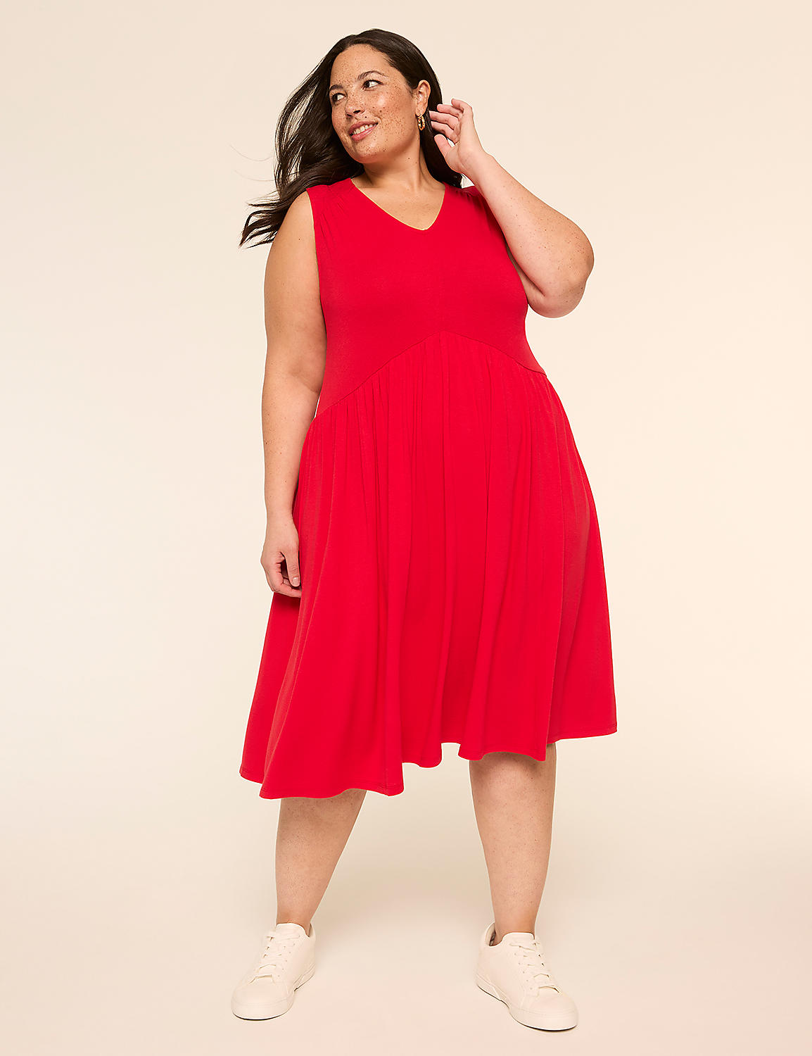 Sleeveless V-Neck Easy Swing Dress Product Image 1