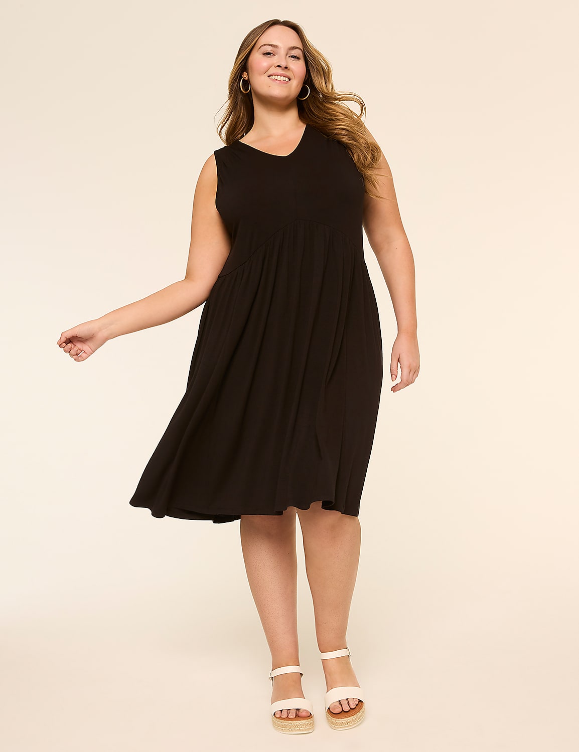 Sleeveless V-Neck Easy Swing Dress Product Image 1