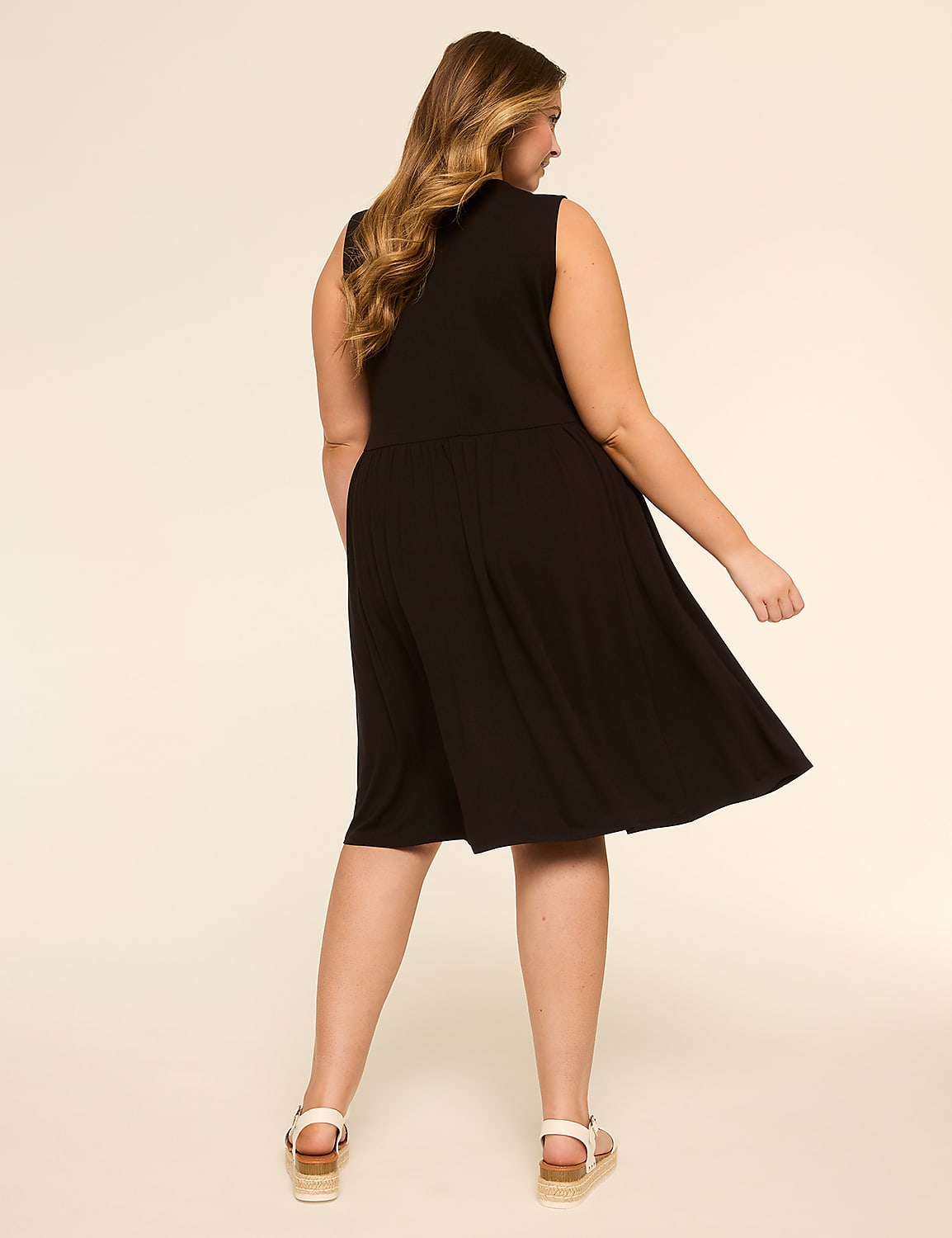 Sleeveless V-Neck Easy Swing Dress Product Image 2